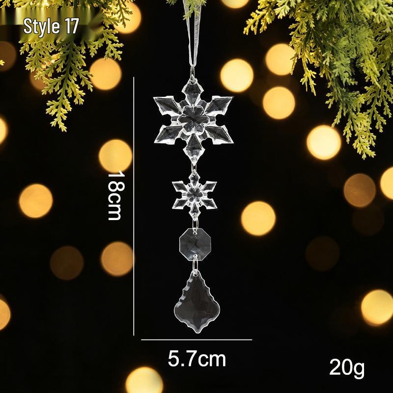 Acrylic Snowflake Icicle Ornament - Crystal Clear Christmas Tree Decoration