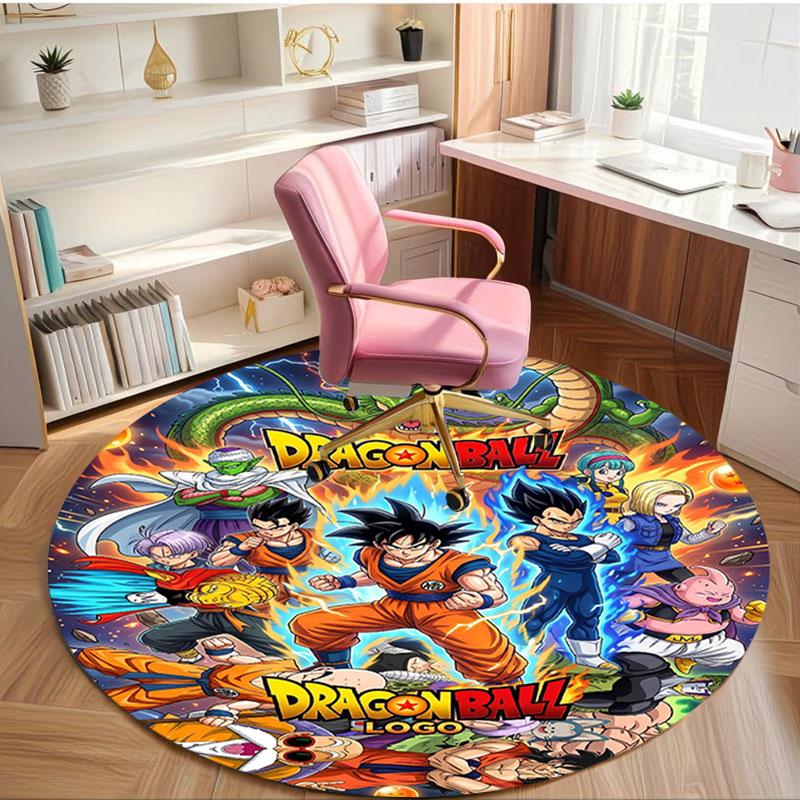 Dragon Ball Print Round Rug, Washable Floor Carpet, For Entryway Dorm Laundry Room Office Study, Home Decor Birthday Christmas Gift