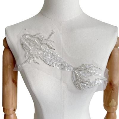 Embroidered Applique Embroidery Fish Patches Sew On Fabric Patches Embroidery Sequins Applique for Wedding Dress