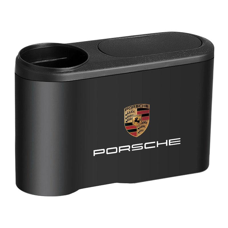 1Pcs Trash Can Auto Emblem Garbage Box Bin Storage Car Accessories For Porsche Boxster Cayenne Panamera Macan Cayman 911 918 996 917 991