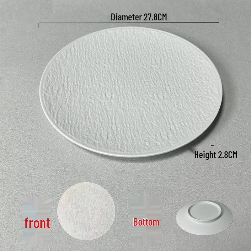 Melamine Imitation Stone Grain Round Plate - Simple Western Food & Dessert Plate