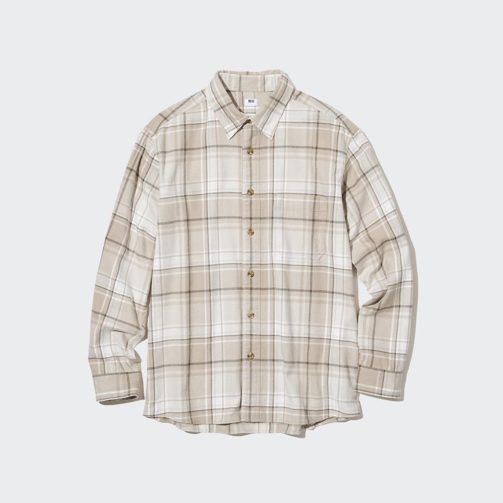

UNIQLO JAPAN Фланелевая рубашка в клетку, стандартный воротник, длинные рукава