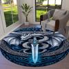 1PC Dragon Sword Non-Slip Floor Round carpet, Office, family, bedroom, Large Area Rug Indoor Rugs,  Durable PolyesterH0374