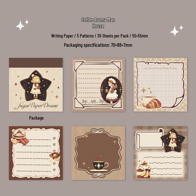 Beautiful Day Candy Dream Retro Sticky Notes: 30 Sheets, 6 Styles for Journal DIY Decoration