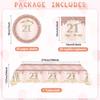41 Pcs 13Th/16Th/18Th/21St Birthday Decorations Rose Gold Theme Party Table Setting (21Th Birthday)