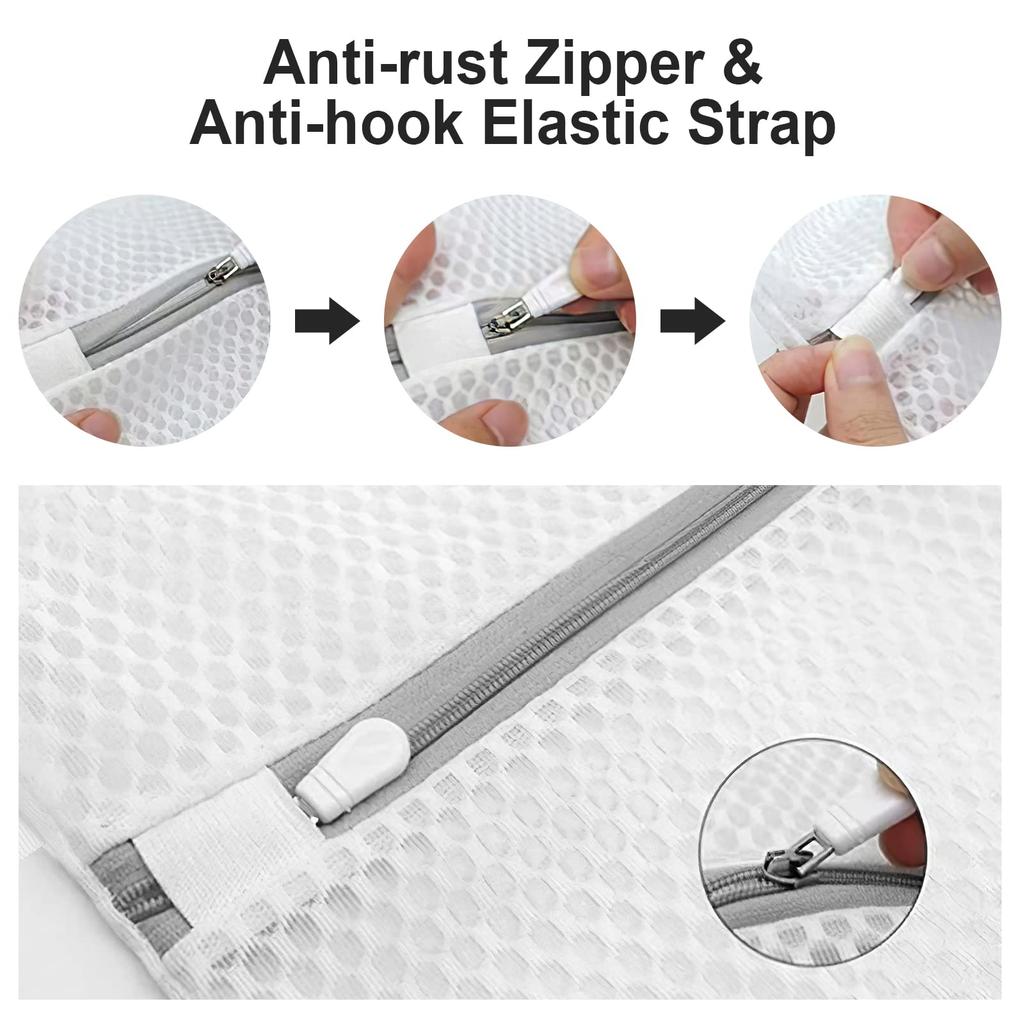 Wäschesäcke aus Wabennetz für Feinwäsche, langlebiger und wiederverwendbarer Wäschesack aus Netzgewebe für empfindliche Wäsche, Reise-Organisationstasche für Dessous