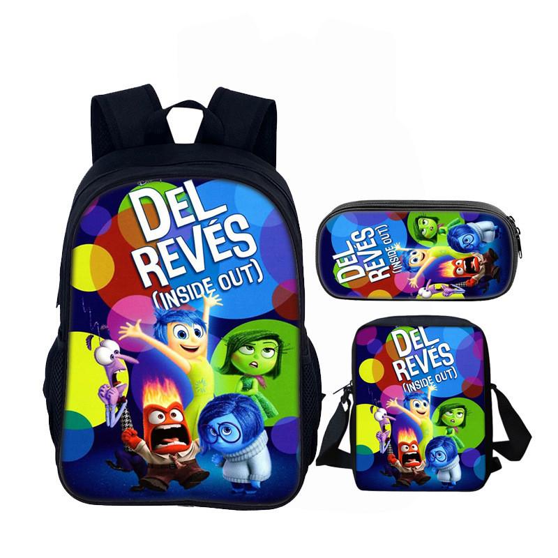Inside Out 16inch School Backpack Set With Polyester Material For Kids And Teens