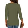 3/4 Sleeve Shirts For Women Tees Blouses Casual Plus Size Basic Tops Pullover