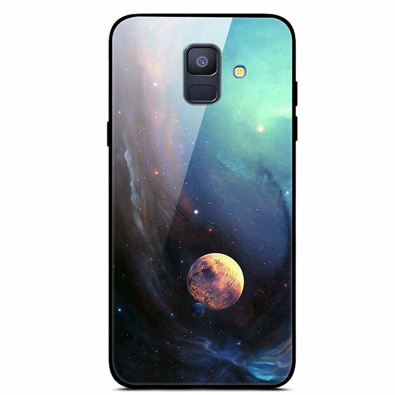 For Samsung Galaxy A8 Plus Cases A6 A7 2018 A8 2018 Tempered Glass Hard Back Cases For Samsung A6 Plus Covers Coque A7 A9 A8Plus