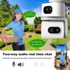 Wireless Dual-Screen Indoor Camera with HD and Dual-Light Night Vision for Remote Home Monitoring