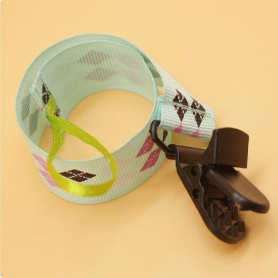 Baby Infant Toddler Pacifier Soother Stripes Nipple Clip Holder Strap Lanyard