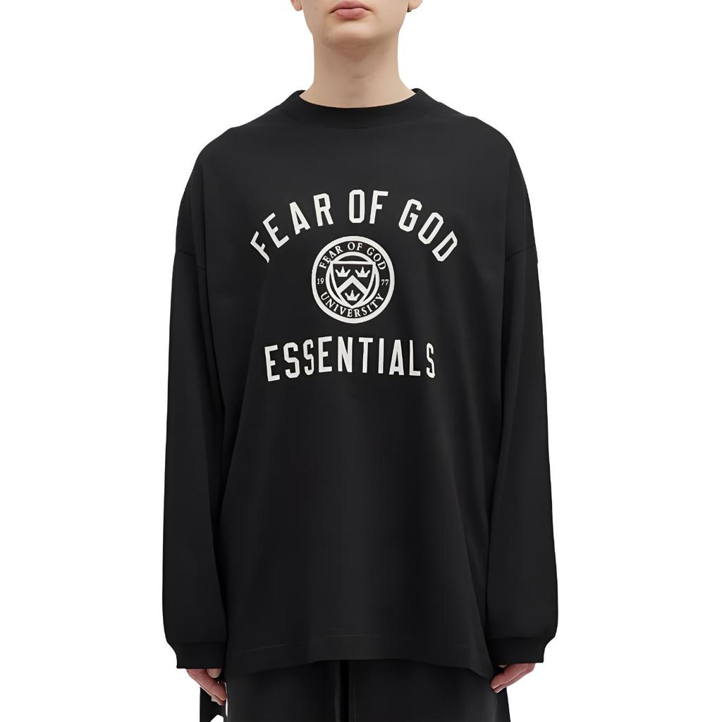 Fear of God Essentials Jersey Long-Sleeve Tee Black Men Tops 125HO244200F