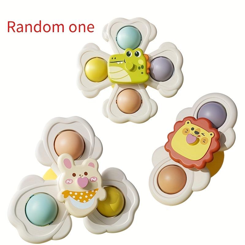 

1/3/6pcs Suction Cup Spinning Top Toy,Suitable for Desktop,Glass And Tile Wall, Colorful Cartoon Animal Suction Cup Spinning Top