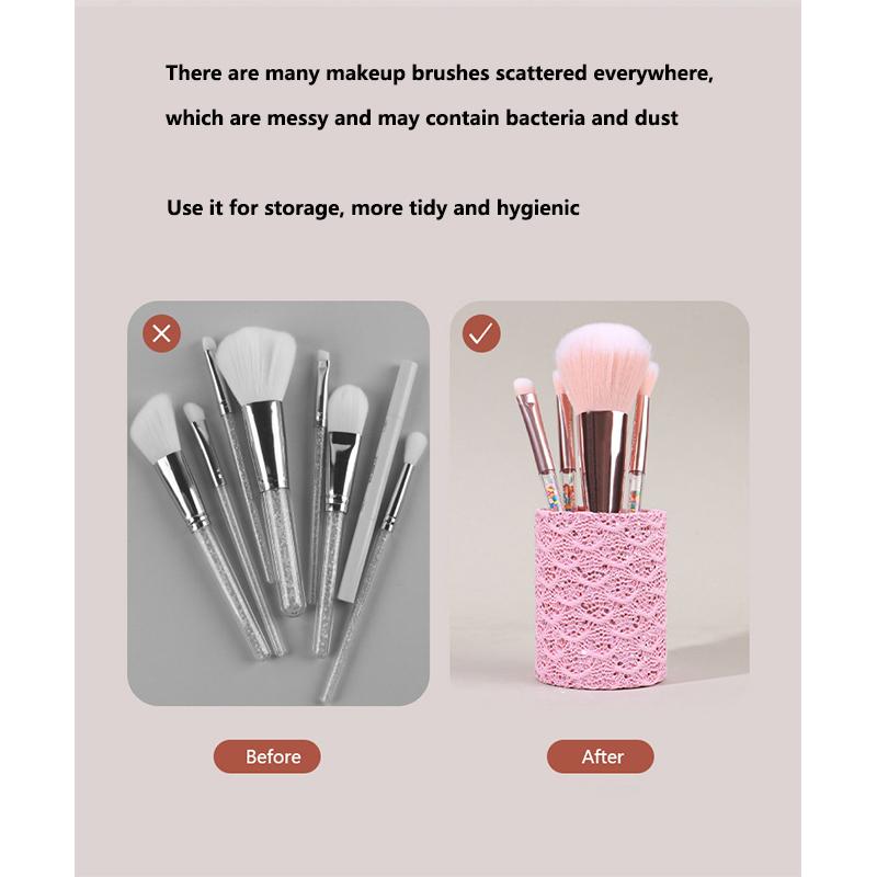 Sparkling Sequins Makeup Brush Storage Bucket Desktop Makeup Tools Storage Cosmetic Brushes Cylinder Container Home Storage Box
