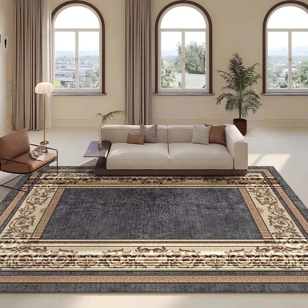 Tapetes grandes de ouro luxuosos para sala de estar Europa e América Villa Hall Carpete Decoração Sofá Tapete Antiderrapante Mesas de centro Tapete 50x80cm-20x31in