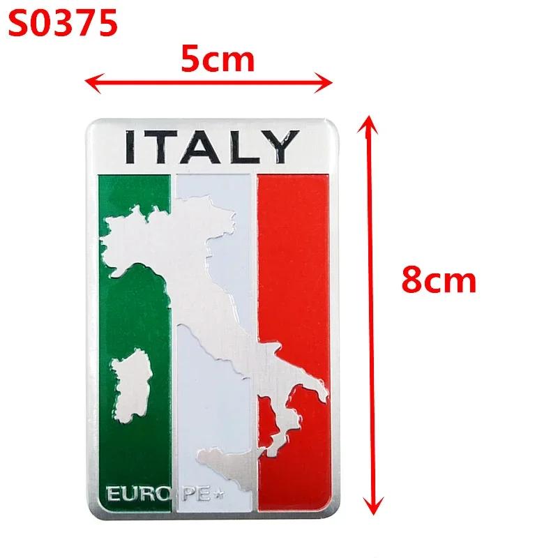 AAACN1 3D Aluminum Italy Italian Flag Adhesive Emblem Badge Car Sticker Motorcycle Decal For Alfa Romeo Fiat Ferrari Honda Suzuki BMW