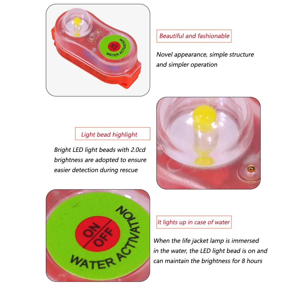 1-10 PCS Surfing Life Jacket Light LED Lithium Position Indicator Self-Lighting Life Saving Swimming Warning Lamp Attract Safet