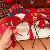 Tassel Chinese New Year Headwear Braid Hair Red Bow Hairband Simple Hanfu Headwear  Baby