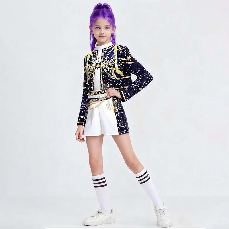 Anime Demon Rumi Zoey Mira Singer Costumes for Girls Hunters Stage Performance Outfits Halloween Kpop Cosplay Uniform Wig Set