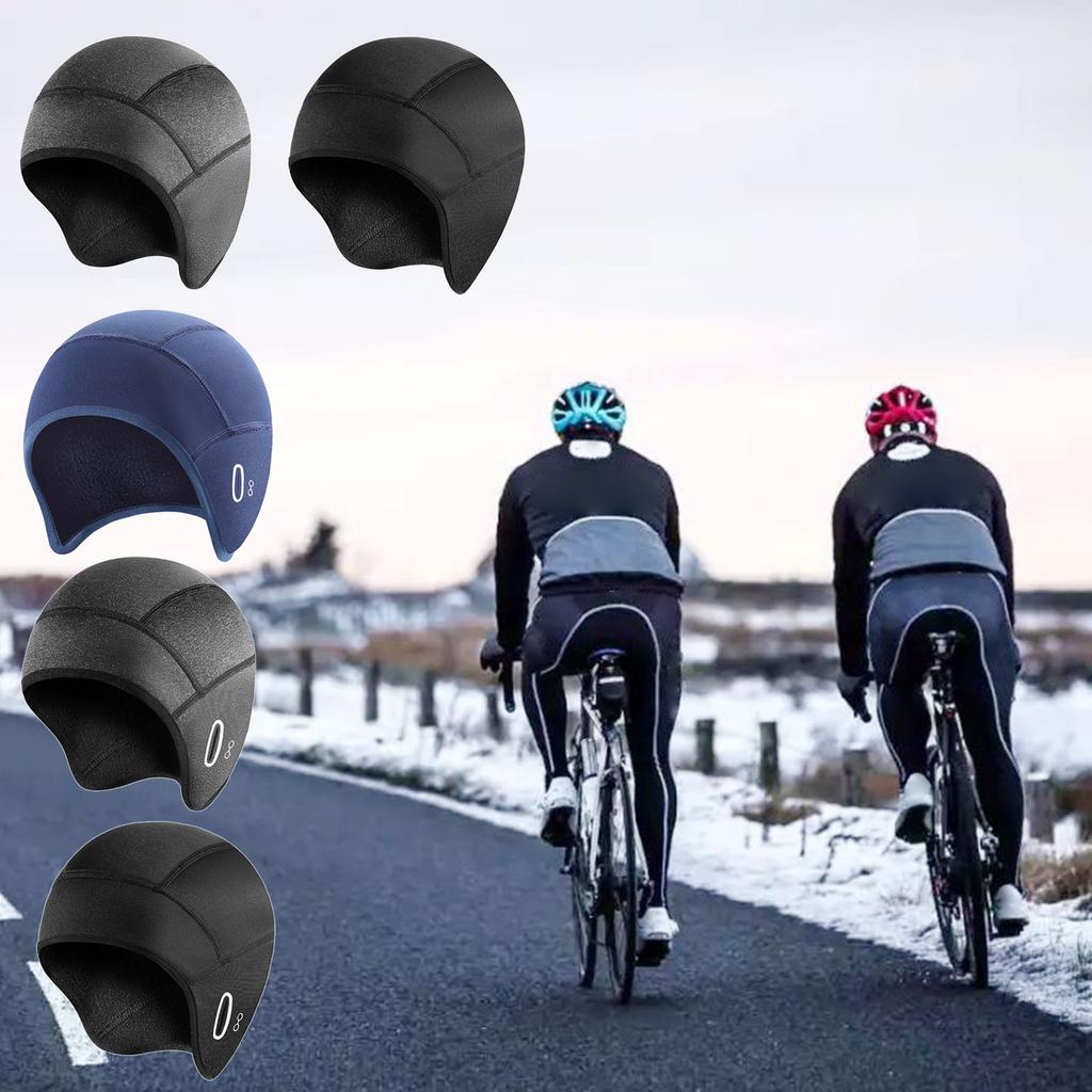Unisex Cycling Beanie With Face Mask Warm Breathable Helmets Liner For Biking And Skiing Riding In Winter Cold Weather