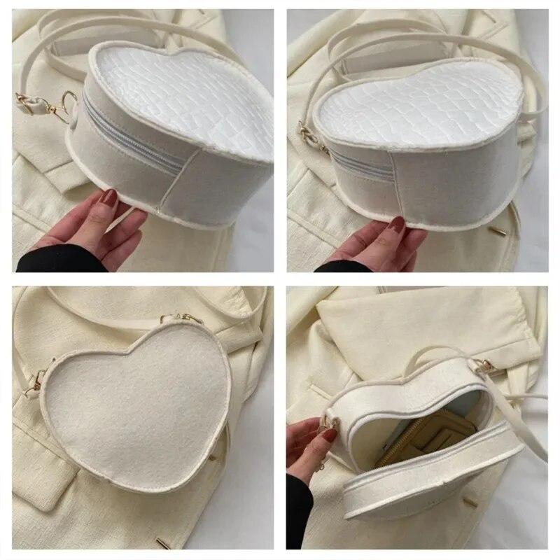 Mote Vintage Heart Kvinner Håndvesker Luksus Design Håndveske Hjertevesker for kvinner Dame skulderveske Messenger 2023 Trend