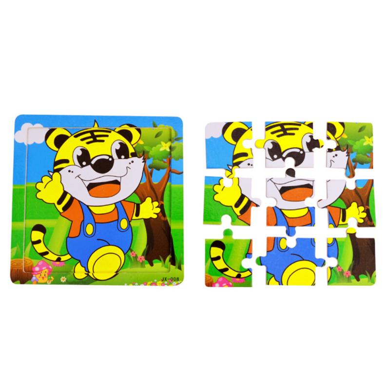 Kinder Holzpuzzle Spielzeug Baby Cartoon Muster Frühes Lernspielzeug