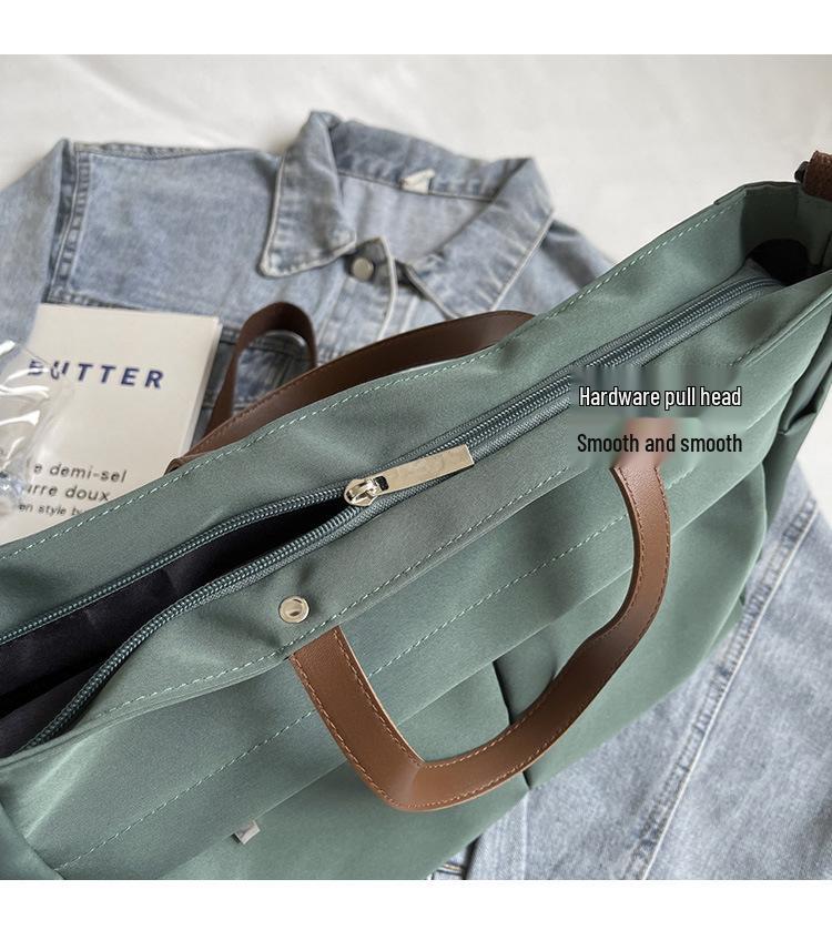 Korean Style Women's Large Nylon Tote Bag - Versatile Canvas Shoulder Bag