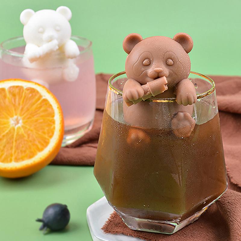 3D Frozen Panda Hanging Cup Silicone Mold Drink Ice Tray Cat Dog Loong Mold Animal Mousse Cake Jelly Mould Soap Candle Mold