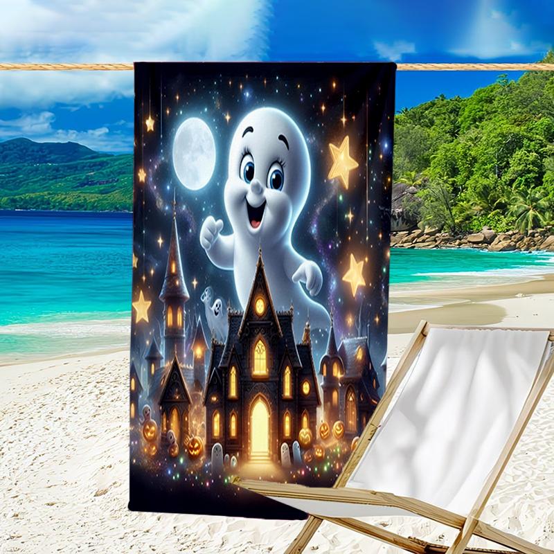 1pc Casper1 Beach Towel, Beach and Seaside Swimming Pool Equipment, Fashion Pattern, Rectangular, Travel Essentials