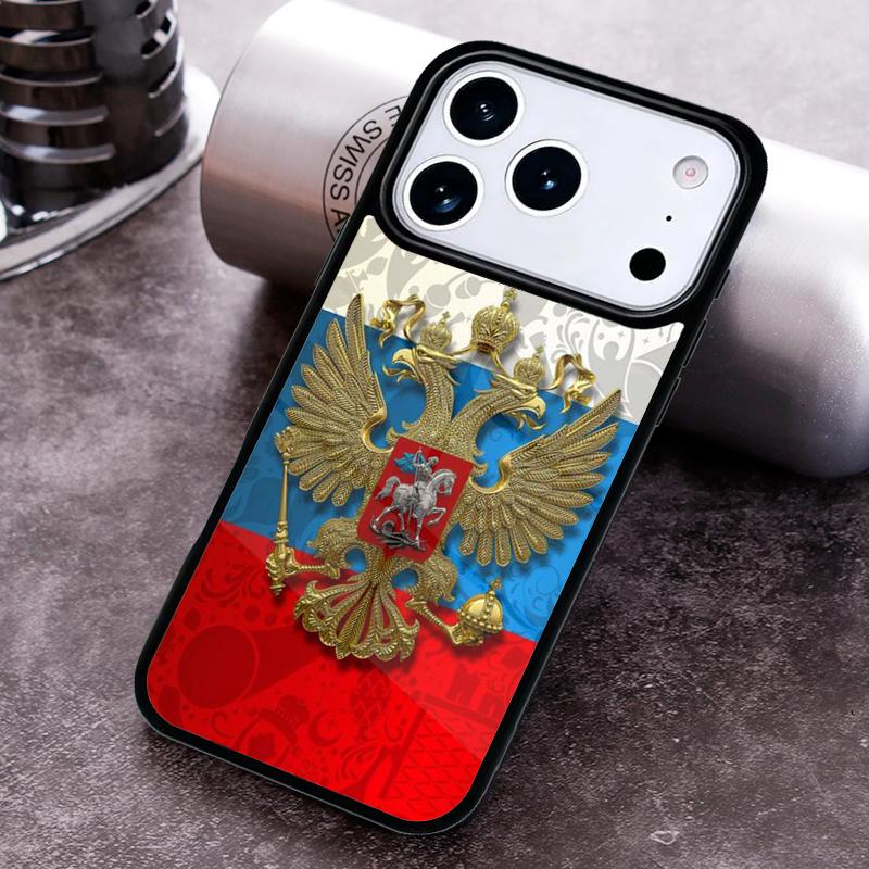 Russia Coat of Arms soft Phone Case for iPhone 17 16 15 Pro Max Air 14 13 12 11 Plus Shockproof Capa Cover