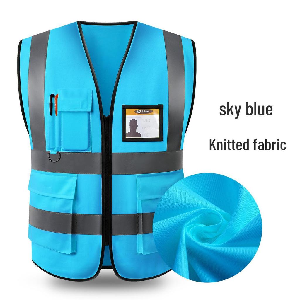 LIKA Reflective Multi-Pocket Safety Vest for Traffic, Construction, Sanitation, and Gardening