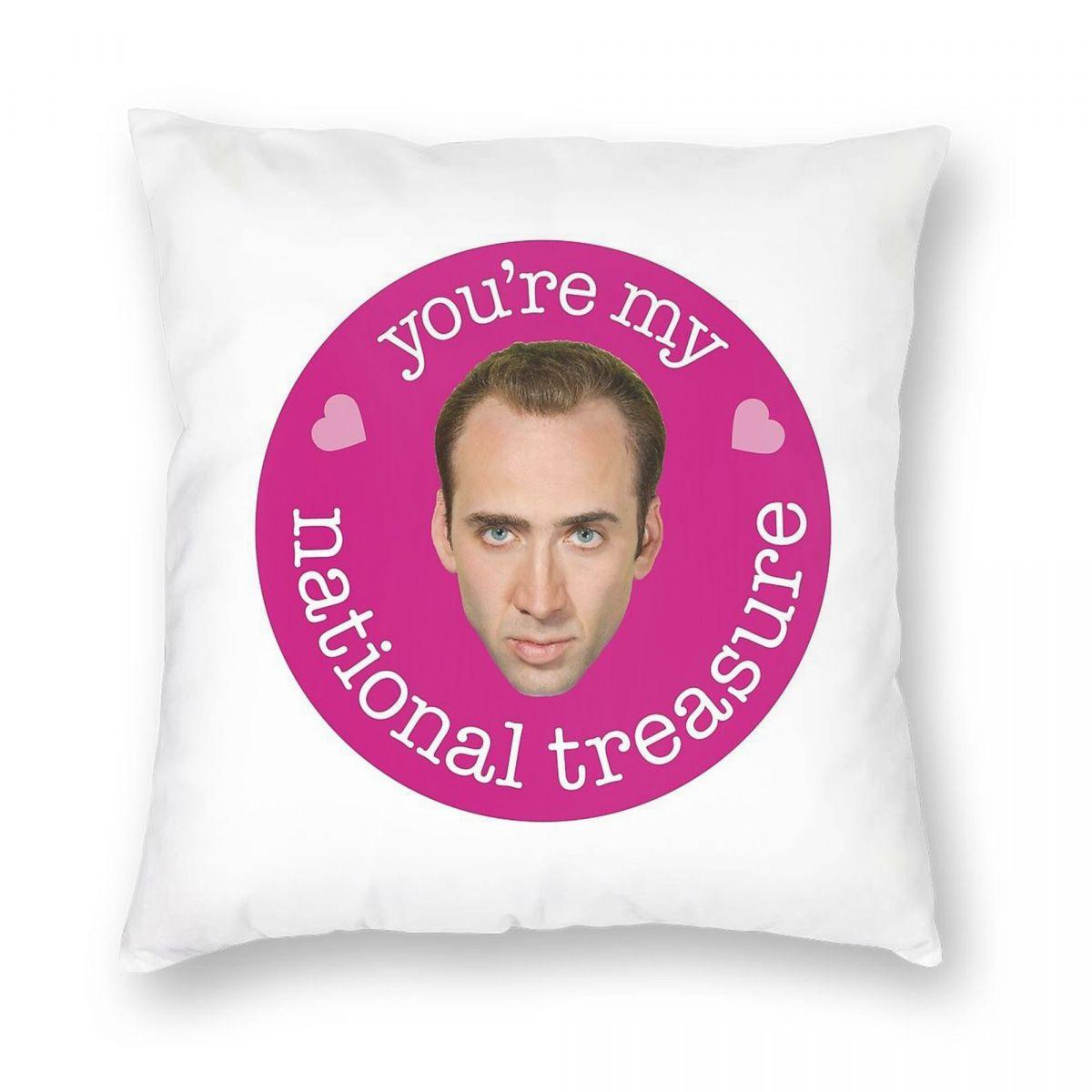 Nicolas Cage National Treasure Square Pillowcase Polyester Linen Velvet Creative Decorative Throw Pillow Case Sofa Cushion Cover 30x30cm