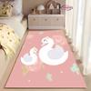 3D Printing Cute Swan Large Area Carpet for Living Room Cartoon Children's Bedroom Sofa Doormat Kitchen Floor Rug Anti-slip Mat