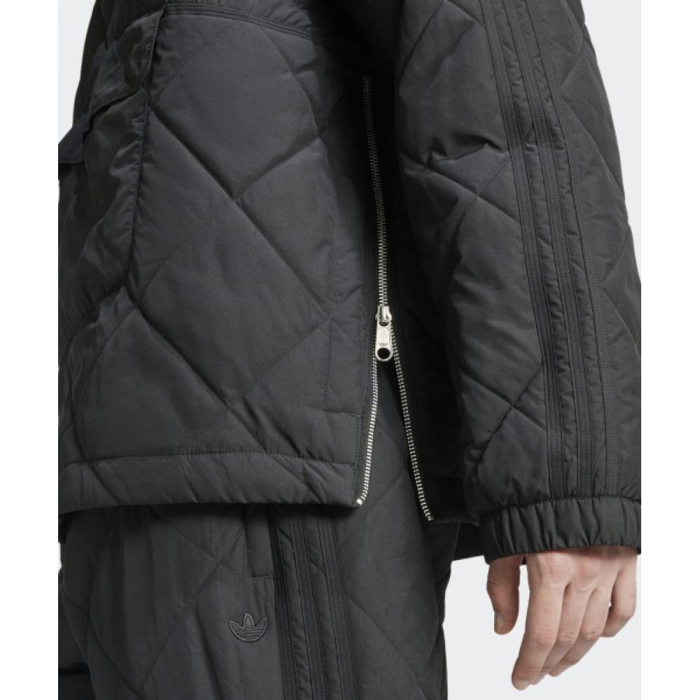 Adidas Quilted Half Zip Jacket   Black Iw3490