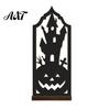 Halloween Table Centerpiece Candle Holder, Gothic Hollow Silhouette Holder for Tea Lights, Dark Bat Shaped Light Style Pumpkin Ghost Cat Tabletop