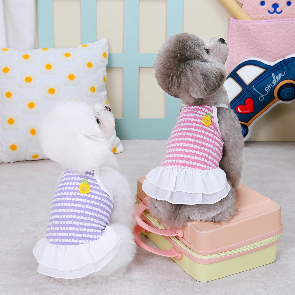 Spring and summer dog clothes thin vest dress pet clothing small dog cat corn suspender skirt