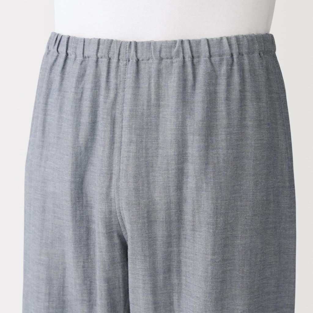 MUJI Nahtlose Doppelgaze Marineblau Größe S Herren Langarm-Schlafanzug, Streifen, (FB0YDA6S)