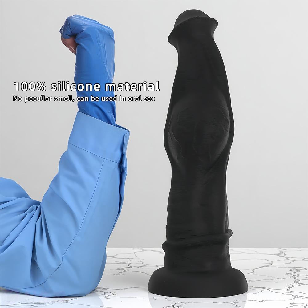 Simulation of A Soft and Oversized Silicone Anal Plug Masturbator for Men and Women
