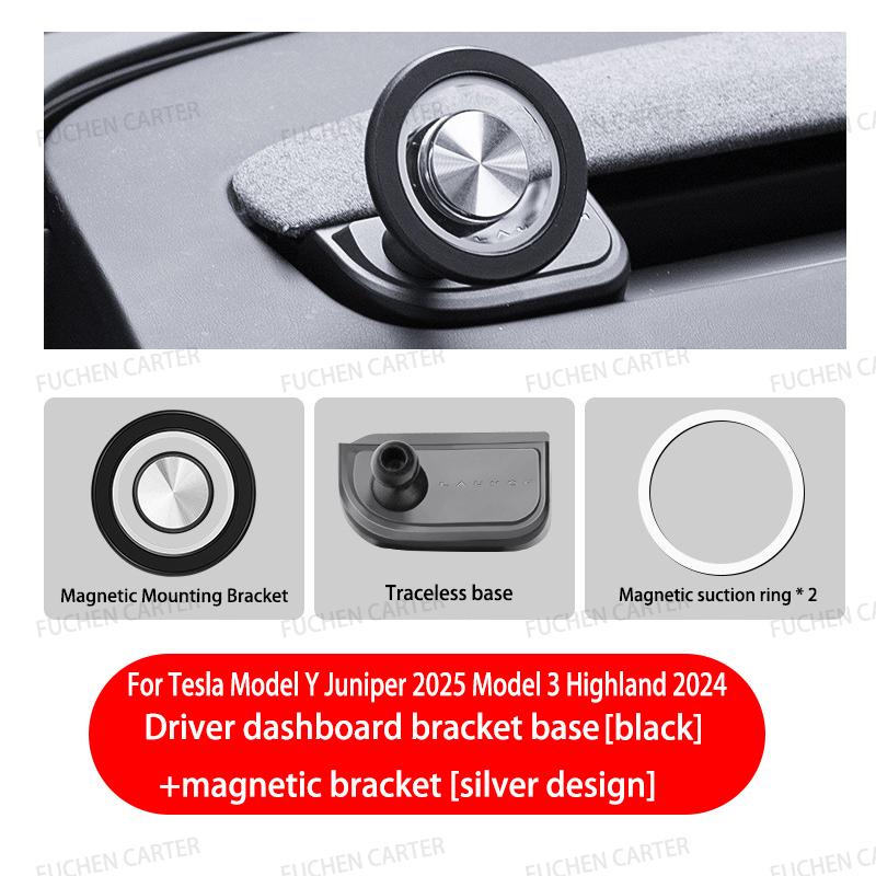 Per Tesla Model Y Juniper 2025 Model 3 Highland 2024 2025 Supporto Magnetico Regolabile Più Forte per Telefono da Auto Supporto Anti-Vibrazione