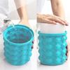 Portable Silicone Ice Bucket With Lid Ice Cube Maker Mold Wine Cooler Beer Whiskey Freeze Space Saving Home Bar Kitchen Tools