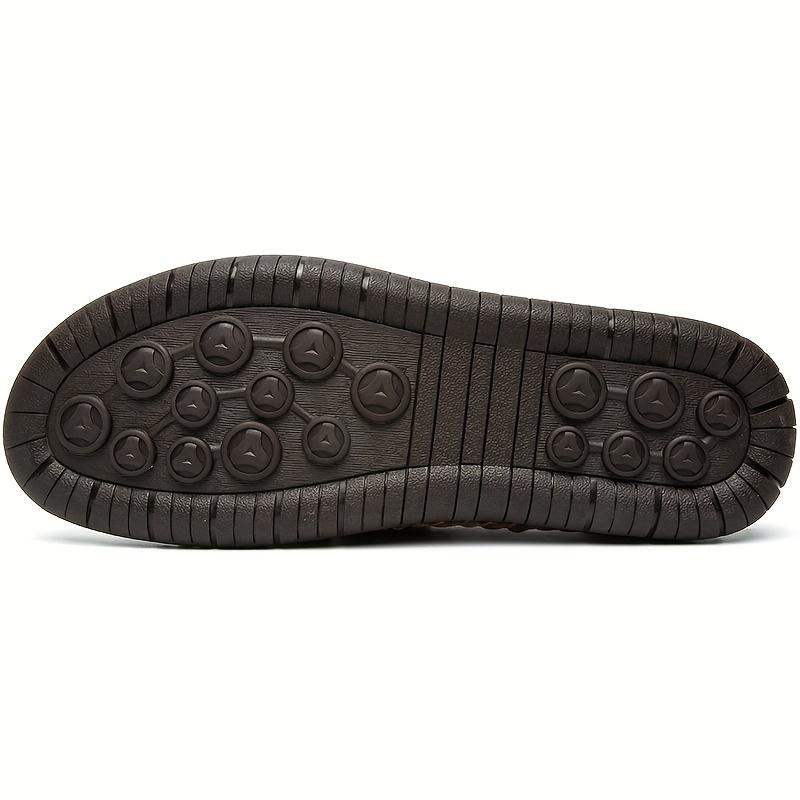 Hand-stitched Men's Outdoor Casual Shoes,Slip-on Flat Leather Shoes,Spring Breathable Plus Size Loafers