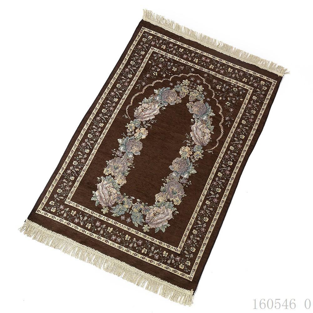 70 * 110 cm Muslimischer islamischer Gebetsteppich, kniende Polymatte mit Vintage-Muster und Quaste, Eid-Teppiche, Heim- und Wohnzimmerdekor