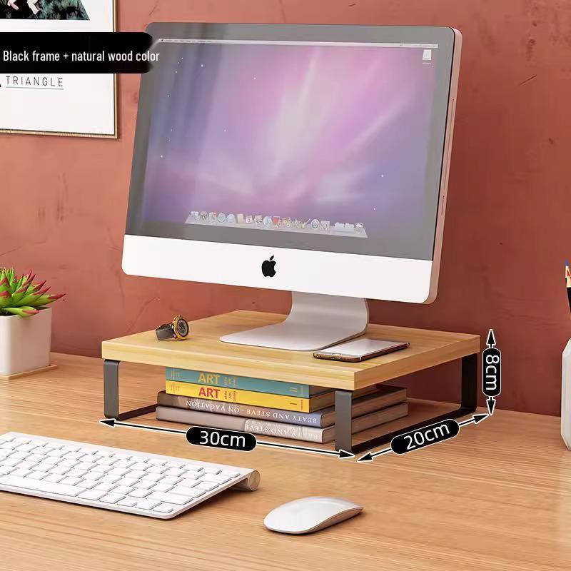 Desktop Bookshelf Monitor Riser and Storage Rack for Office Desk