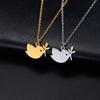 Lucktune Bird Branch Flower Pendant Necklace Stainless Steel Peace Dove Pigeon Chain Necklace for Women Trendy Kpop Jewelry Gift