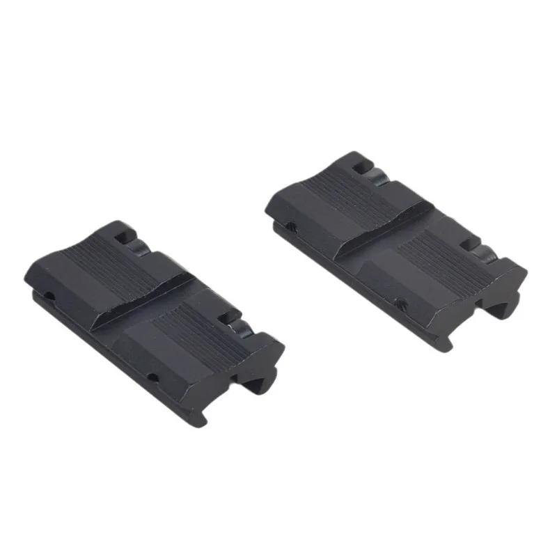 Weaver Picatinny Adapter 11mm Dovetail 2Pcs CNC Aluminum Mount Base 9.5mm-10mm Mini Clamp Red Dot Sight Converter