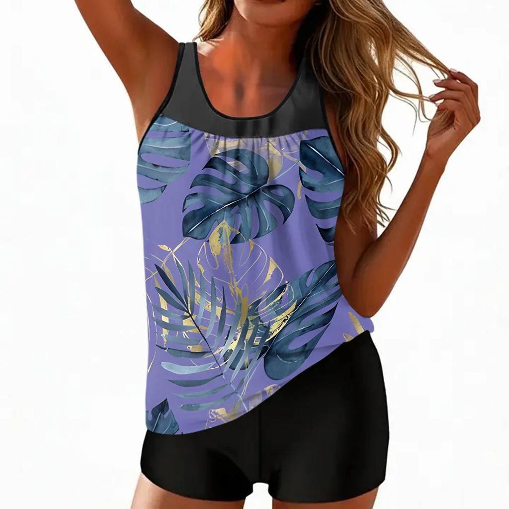 Women's Bohemian Print Split Swimsuit Sport Swimsuit
