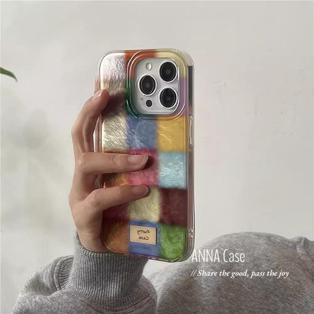 Colorful IPhone 15 Mobile Phone Case Premium Ins Style Apple 14Pro Protective Case Anti Fall 16