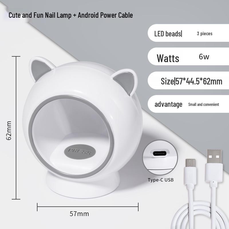 Mini Shell Quick-Dry Red Light Nail Lamp - No Blackening Handheld Gel Curing Device