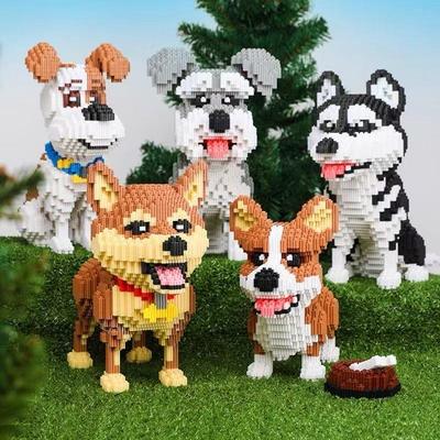 Zwierzątka z Kreskówek Klocki Kreatywny Pies Kot Zwierzątko Zabawka do Montażu DIY Puzzle Edukacyjne Zabawki Dla Dzieci Prezenty Urodzinowe Wystrój Domu