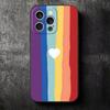 Rainbow Gradient Love Desgin Soft Phone Case for iPhone 16 16E 17 Air 15 Pro Max 14 Plus 13 Mini 11 12 7 Black Cover Back Shell